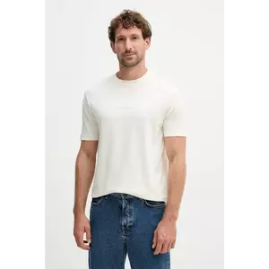 Karl Lagerfeld tricou din bumbac culoarea bej, cu imprimeu, 554225.755036 imagine