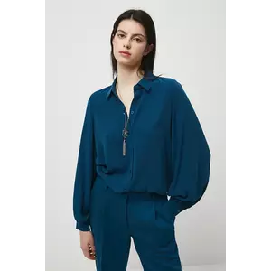 Medicine cămașă culoarea verde, cu guler clasic, regular imagine