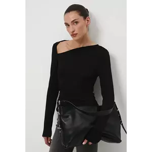 Medicine longsleeve culoarea negru, decolteu spaniol imagine