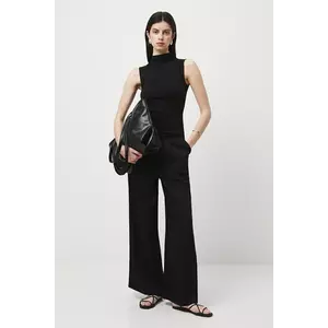 Medicine pantaloni culoarea negru, lat, high waist imagine