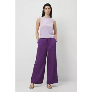 Medicine pantaloni culoarea violet, lat, high waist imagine