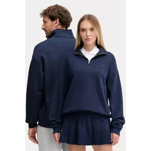 Lacoste hanorac de bumbac culoarea albastru marin, neted, SH7759 imagine