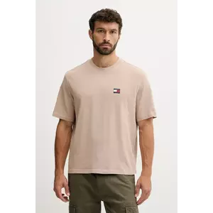 Tommy Jeans tricou din bumbac culoarea maro, uni, DM0DM21975 imagine