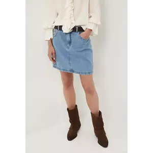 Medicine fustă din bumbac denim mini, drept imagine