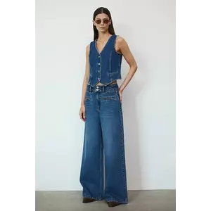 Medicine blugi din bumbac culoarea bleumarin imagine