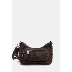 Desigual geantă STENCIL FLOWER ME culoarea maro, 25WAXPB9 imagine