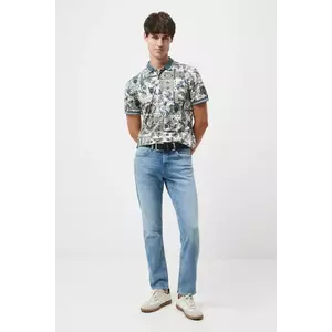 Medicine polo de bumbac culoarea bej, cu model imagine