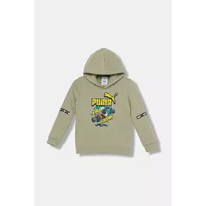 Puma bluză copii PUMA X HOT WHEELS Graphic Hoodie TR culoarea verde, cu glugă, cu imprimeu, 632396 imagine