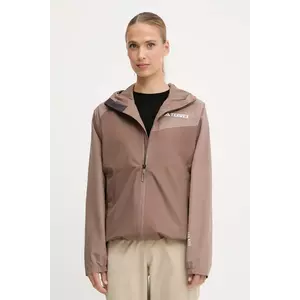 adidas TERREX geacă de ploaie Multi 2L Rain Jacket culoarea maro, JN0857 imagine