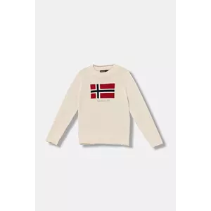 Napapijri pulover de bumbac D-MURA culoarea bej, NP0A88ZFN1J1 imagine