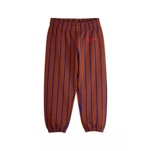 Mini Rodini pantaloni de trening din bumbac pentru copii culoarea maro, cu model, 25230134 imagine