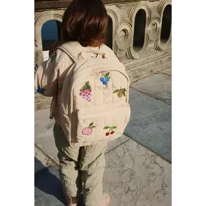 Konges Sløjd ghiozdan copii JUNO QUILTED SEQUIN BACKPACK MIDI culoarea bej, mic, cu imprimeu, KS103554 imagine