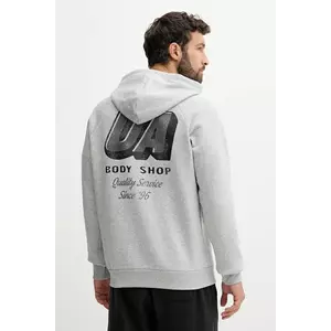 Under Armour bluză Rival culoarea gri, cu glugă, cu imprimeu, 6003955 imagine