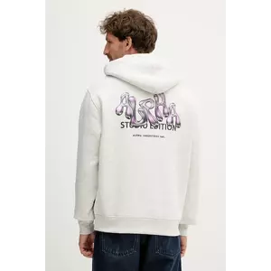 Alpha Industries bluză culoarea gri, cu glugă, cu imprimeu, 156339.752 imagine