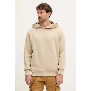 Alpha Industries bluză culoarea bej, cu glugă, uni, 156335.627 imagine