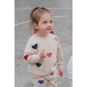 Konges Sløjd bluză copii LOU TERRY SWEAT SHIRT OCS culoarea bej, cu imprimeu, KS103871 imagine