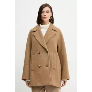 MM palton de lână OBLIQUA culoarea bej, 2526906018600 imagine