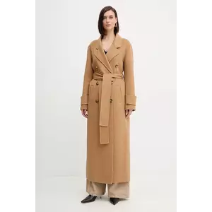 Fracomina palton de lână culoarea bej, FR25WC1001W80201 imagine