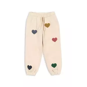 Konges Sløjd pantaloni de trening pentru copii LOU TERRY SWEAT PANTS OCS culoarea bej, cu imprimeu, KS103870 imagine