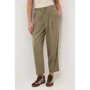 Medicine pantaloni culoarea verde, lat, medium waist imagine