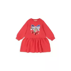 Konges Sløjd rochie LOU SEQUIN SWEAT DRESS OCS culoarea rosu, mini, evazati, KS103864 imagine