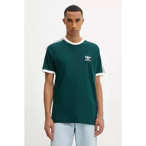 adidas Originals tricou din bumbac 3-Stripes culoarea verde, cu imprimeu, JY1374 imagine