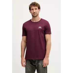 Alpha Industries tricou din bumbac culoarea bordo, cu imprimeu, 188505.608 imagine
