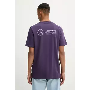 adidas tricou din bumbac x Mercedes culoarea violet, cu imprimeu, JX8814 imagine