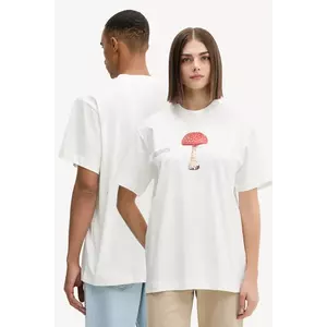 Pangaia tricou din bumbac culoarea alb, cu imprimeu, 10002601 imagine