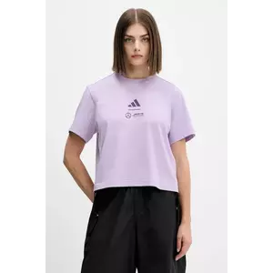 adidas tricou din bumbac x Mercedes culoarea violet, JX8816 imagine