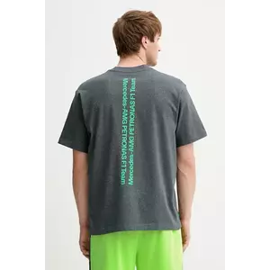 adidas tricou din bumbac x Mercedes culoarea gri, cu imprimeu, JX8775 imagine