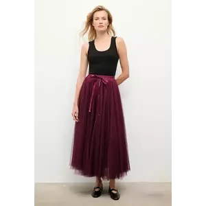 Answear.LAB fusta culoarea bordo, maxi, evazati imagine