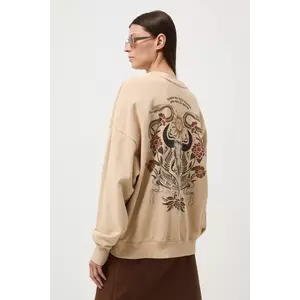 Medicine hanorac de bumbac culoarea bej, cu imprimeu imagine