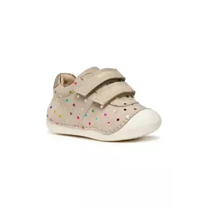 Geox pantofi din piele întoarsă pentru copii TUTIM culoarea bej, B9440B.007NF imagine