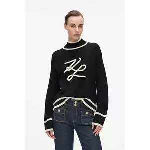 Karl Lagerfeld pulover de lână culoarea negru, cu turtleneck, A4W18051 imagine