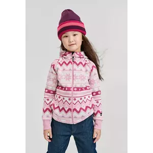 Reima hanorac polar pentru copii Northern culoarea roz, cu glugă, cu model, 5200044A imagine