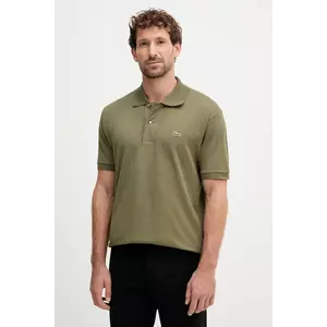 Lacoste polo de bumbac culoarea verde, neted imagine