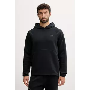 Under Armour bluză Unstoppable Fleece culoarea bej, cu glugă, cu imprimeu, 1389350 imagine