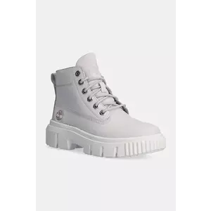 Timberland botine Greyfield femei, culoarea gri, cu toc plat, izolare usoara, TB0A5RPR0321 imagine