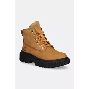 Timberland bocanci de piele Greyfield femei, culoarea maro, cu toc plat, TB0A5RP42311 imagine
