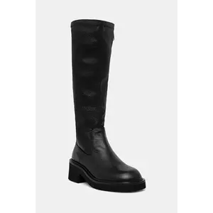 Tommy Jeans cizme TJW STRETCHY LONG BOOT culoarea negru, cu toc drept, EN0EN02851 imagine