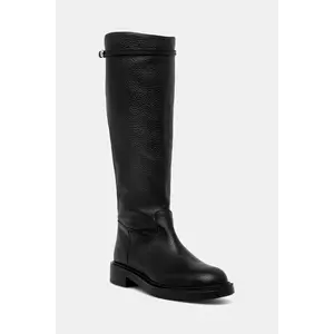 Pollini ghete de piele culoarea negru, cu toc plat, SA26083G0NTD0000 imagine