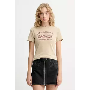 Levi's tricou din bumbac culoarea bej, A8798 imagine