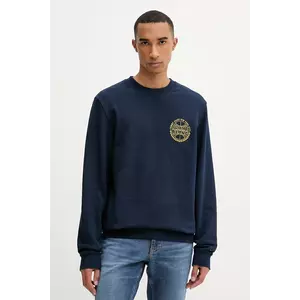 Tommy Jeans hanorac de bumbac culoarea bleumarin, cu imprimeu, DM0DM22081 imagine