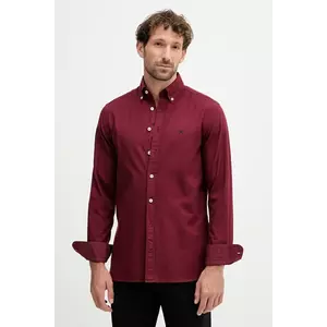 Hackett London cămașă din bumbac culoarea bordo, cu guler button-down, regular, HM3010508 imagine