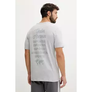 Under Armour tricou culoarea gri, cu imprimeu, 6004143 imagine