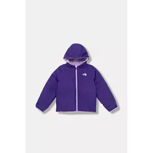 The North Face geacă reversibila pentru copii KID REVERSIBLE PERRITO HOODED JACKET culoarea violet, NF0A88VJQZI1 imagine