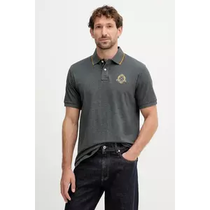 Hackett London polo de bumbac culoarea gri, cu imprimeu, HM5600031 imagine