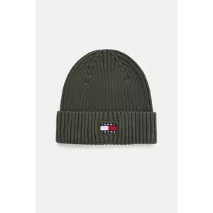 Tommy Jeans căciulă din bumbac culoarea verde, AM0AM13669 imagine