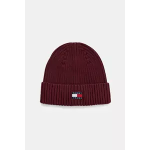 Tommy Jeans căciulă din bumbac culoarea bordo, AM0AM13669 imagine